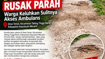 Miris! Jalan Utama Desa Tenan Rusak Parah, Warga Keluhkan Minimnya Perhatian Pemerintah